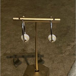 Small Hoop Baseball Earrings